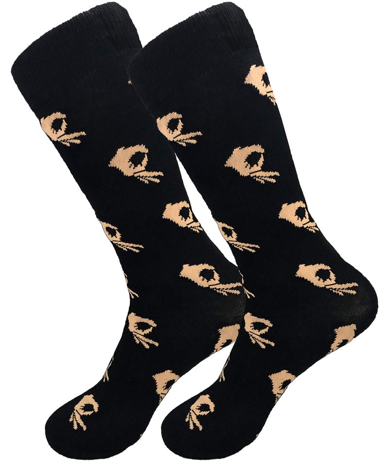 Balanced Co. Circle Game Meme Funny Crazy Novelty Unisex Socks, Gifts for Him, Dad, Husband (Beige) - Image 1